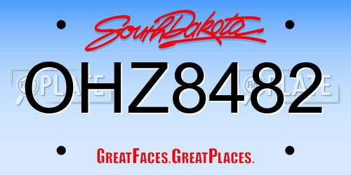 OHZ8482 South Dakota License Plate