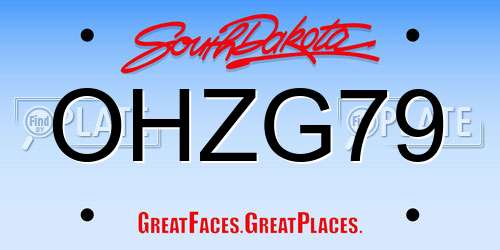 OHZG79 South Dakota License Plate
