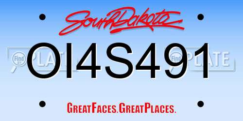 OI4S491 South Dakota License Plate