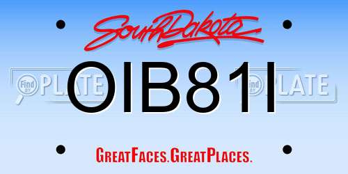 OIB81I South Dakota License Plate