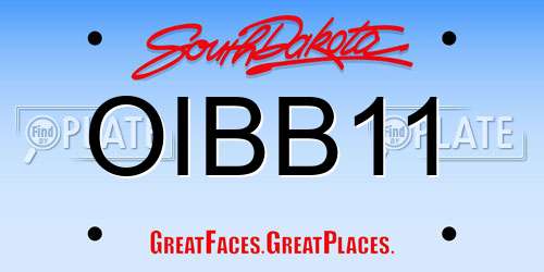 OIBB11 South Dakota License Plate