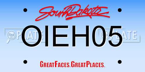 OIEH05 South Dakota License Plate