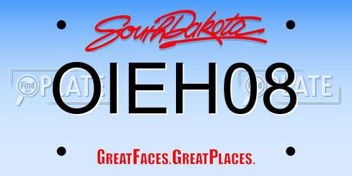OIEH08 South Dakota License Plate