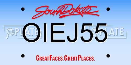 OIEJ55 South Dakota License Plate