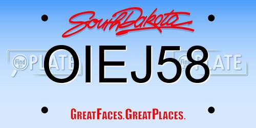 OIEJ58 South Dakota License Plate