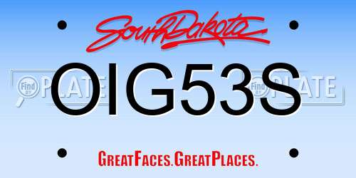 OIG53S South Dakota License Plate