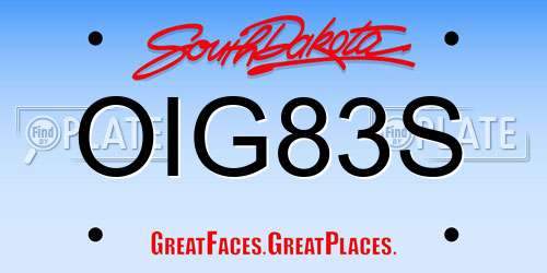 OIG83S South Dakota License Plate