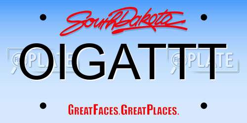 OIGATTT South Dakota License Plate