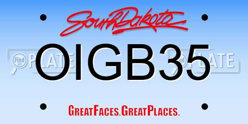 OIGB35 South Dakota License Plate