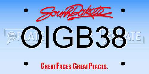 OIGB38 South Dakota License Plate