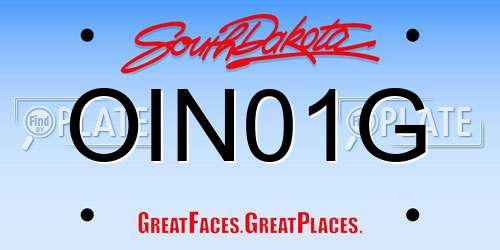 OIN01G South Dakota License Plate