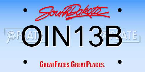 OIN13B South Dakota License Plate