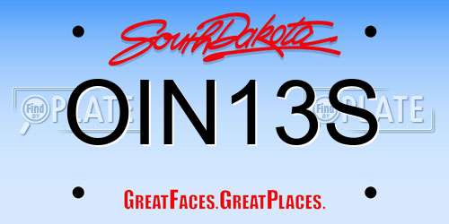 OIN13S South Dakota License Plate