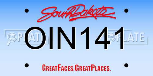 OIN141 South Dakota License Plate