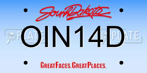 OIN14D South Dakota License Plate