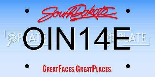OIN14E South Dakota License Plate