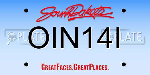OIN14I South Dakota License Plate