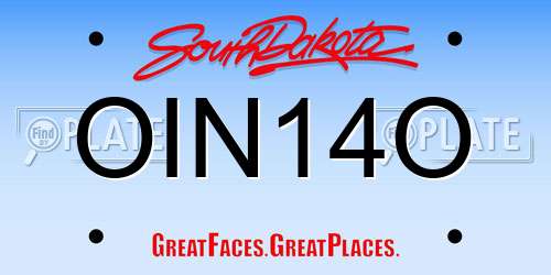 OIN14O South Dakota License Plate