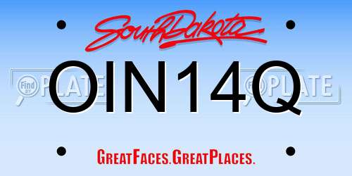 OIN14Q South Dakota License Plate