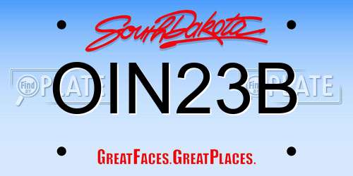 OIN23B South Dakota License Plate