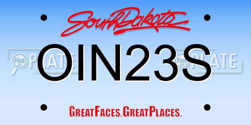 OIN23S South Dakota License Plate