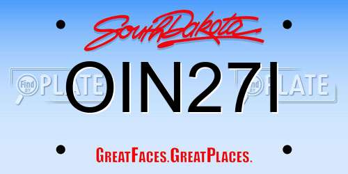 OIN27I South Dakota License Plate