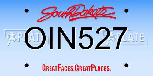 OIN527 South Dakota License Plate
