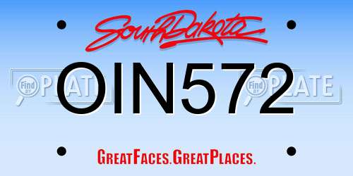 OIN572 South Dakota License Plate