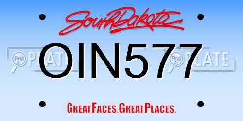 OIN577 South Dakota License Plate