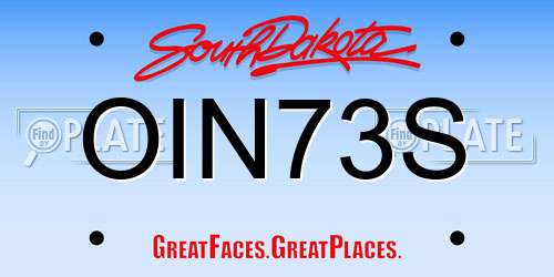 OIN73S South Dakota License Plate