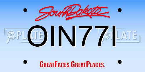 OIN77I South Dakota License Plate