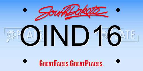 OIND16 South Dakota License Plate