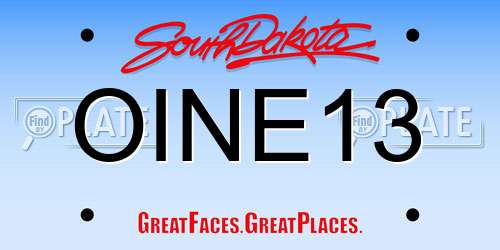 OINE13 South Dakota License Plate