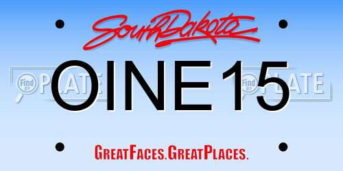 OINE15 South Dakota License Plate