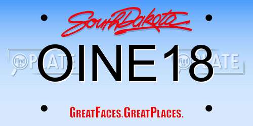 OINE18 South Dakota License Plate