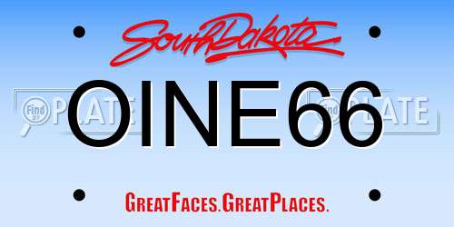 OINE66 South Dakota License Plate