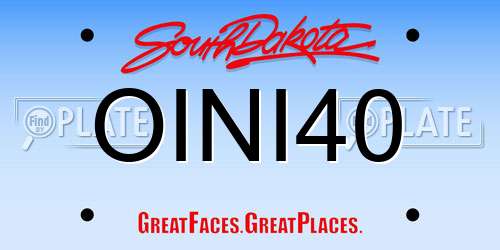 OINI40 South Dakota License Plate