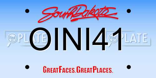 OINI41 South Dakota License Plate