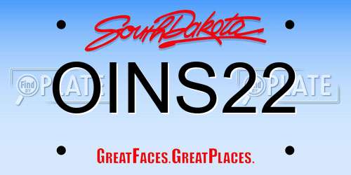 OINS22 South Dakota License Plate