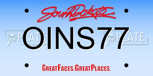 OINS77 South Dakota License Plate