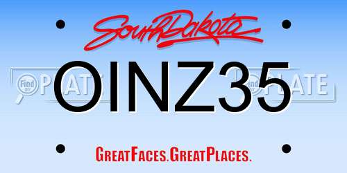 OINZ35 South Dakota License Plate