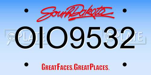 OIO9532 South Dakota License Plate