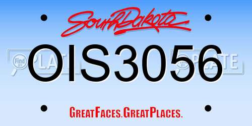 OIS3056 South Dakota License Plate