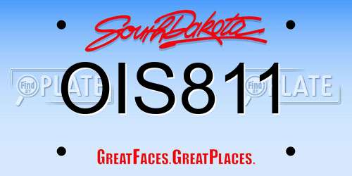OIS811 South Dakota License Plate