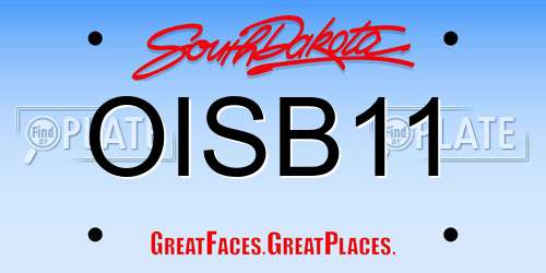 OISB11 South Dakota License Plate