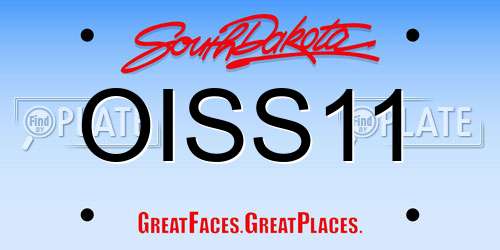 OISS11 South Dakota License Plate