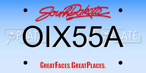 OIX55A South Dakota License Plate