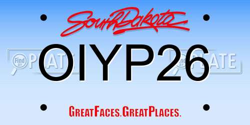 OIYP26 South Dakota License Plate