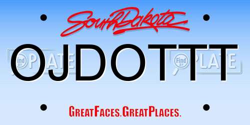 OJDOTTT South Dakota License Plate