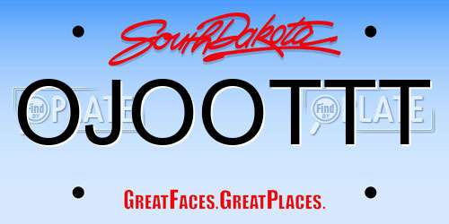 OJOOTTT South Dakota License Plate